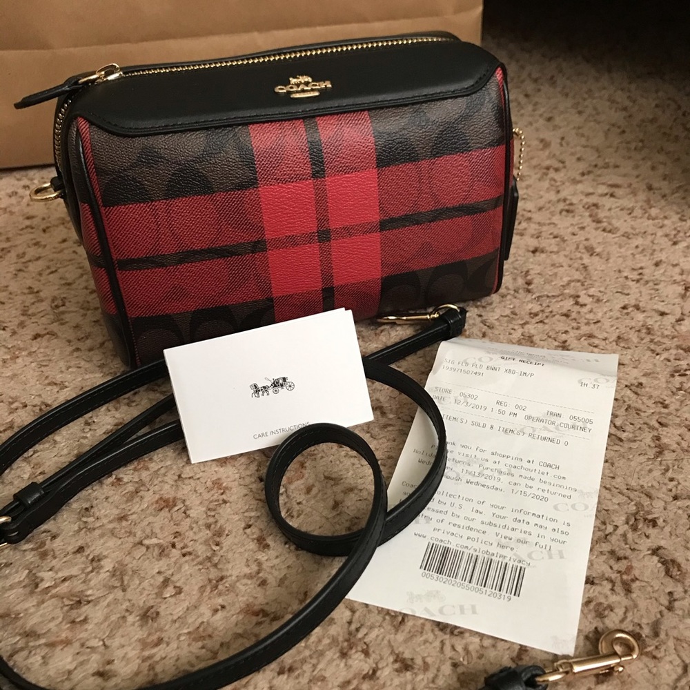 BENNETT CROSSBODY SIGN CANVAS W/FIELD PLAID F80068